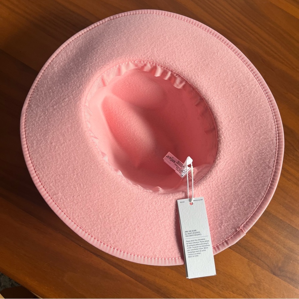 JANIE & JACK | NWT Pink Kids Fedora Hat with Floral knot bow Suze 2-3T - Picture 4 of 6